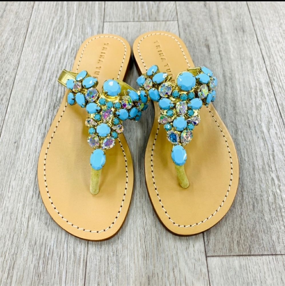 Trina Turk Mesa Embellished Slip On Thong Sandal 7 nwt - Picture 3 of 7